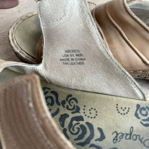 Propet Womens June Tan Leather Slide Sandals Size 8.5 Adjustable Straps Cushione - Picture 2 of 10